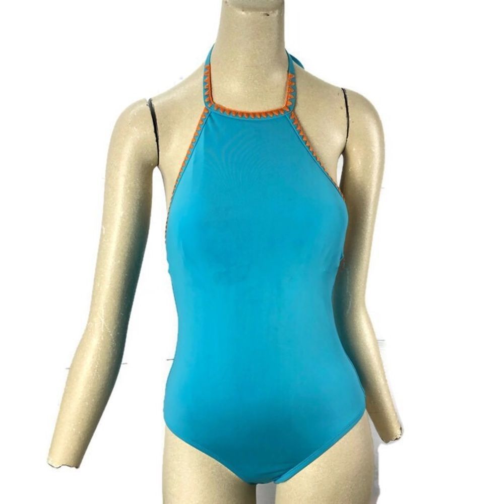 Afriel & Tabbris Swimsuit Halter Blue Orange Sz 6
